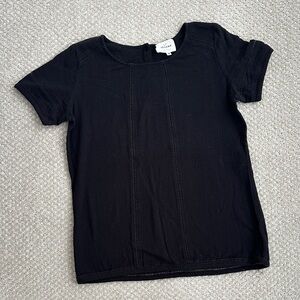 Sezane Black Short Sleeve Blouse